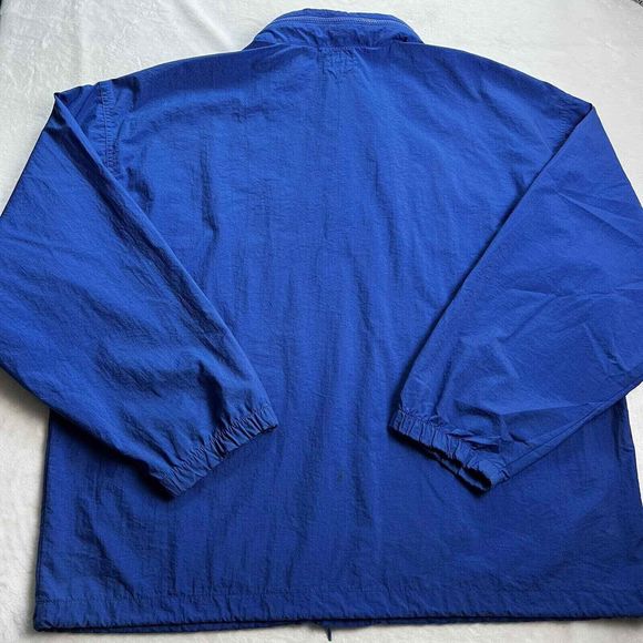 Vintage Gap Snap Pullover Windbreaker Hooded Jacket Men's Blue White Striped - Picture 2 of 4
